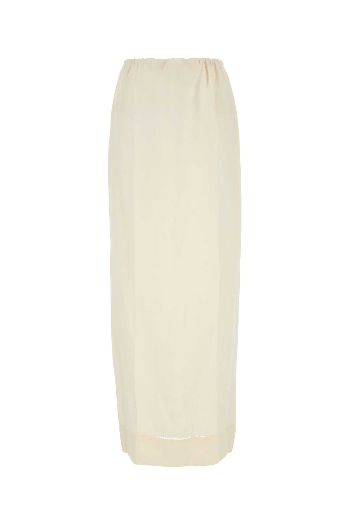 Ivory Linen Skirt Avorio Gonne