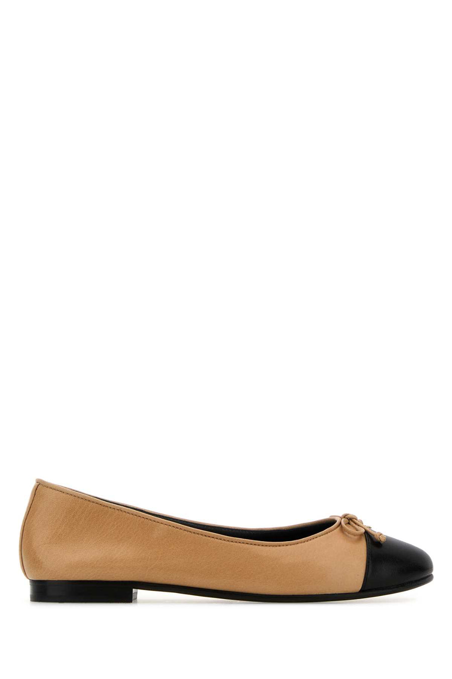 Tory Burch Ballet Exterior: 100% Nappa leather; Interior: 100% Leather; Sole: Leather ballet flat in beige