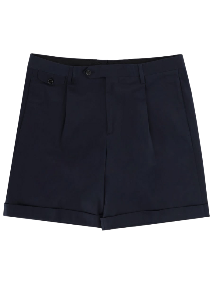 Cotton Tailored Shorts Blue Elastane