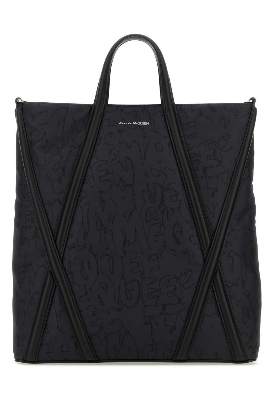 Alexander McQueen Exterior: 100% Nylon tote bag in black