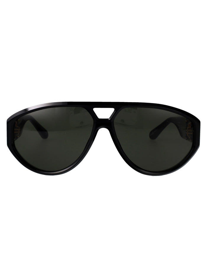 Portia Black/ Yellow Gold/ Grey Acetate Sunglasses