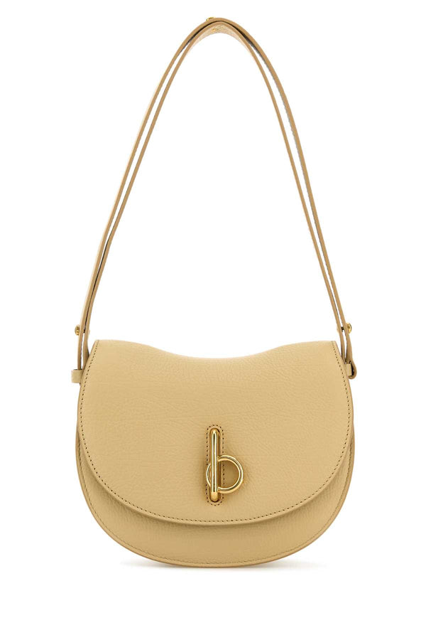 Burberry Rocking Exterior: 100% Calf; Lining: 100% Lamb; Finishing: Golden metal shoulder bag in beige