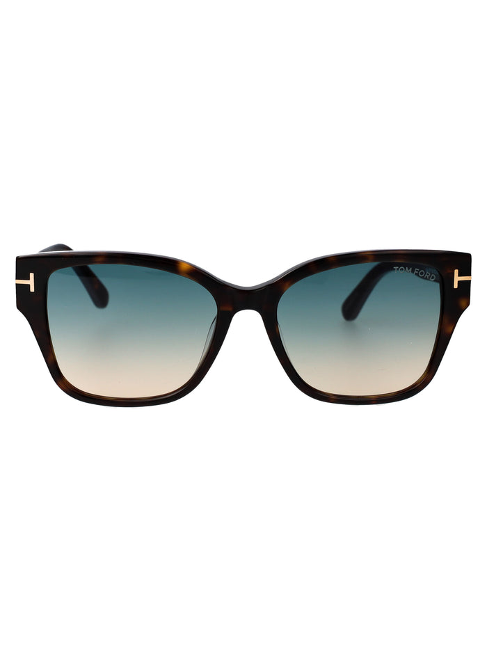 Ft1108 52p Avana Scura / Verde Grad Acetate Sunglasses