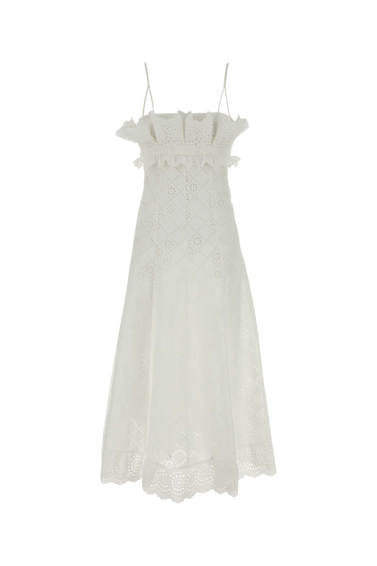 White Broderie Anglaise Dress Bianco Abiti