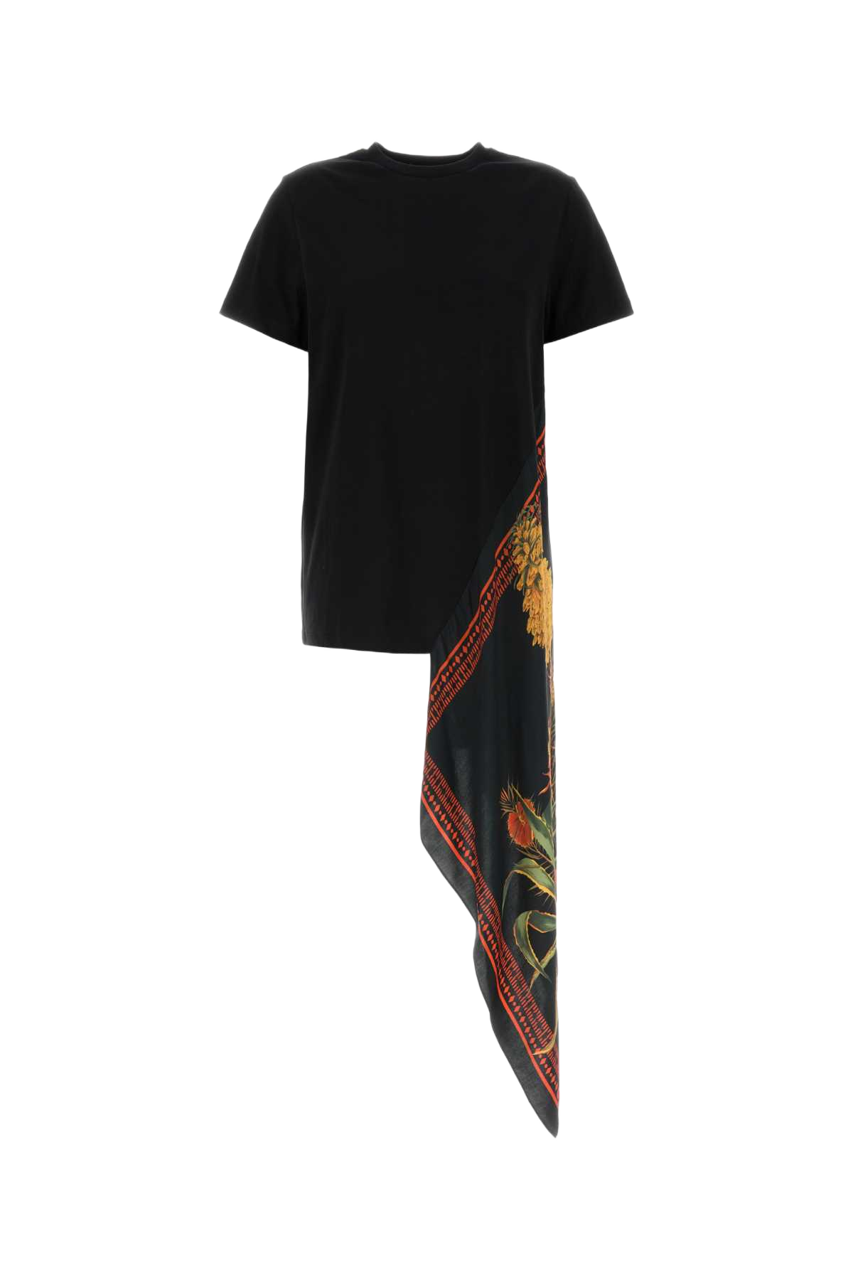 Black Cotton T-Shirt Multiblackorange