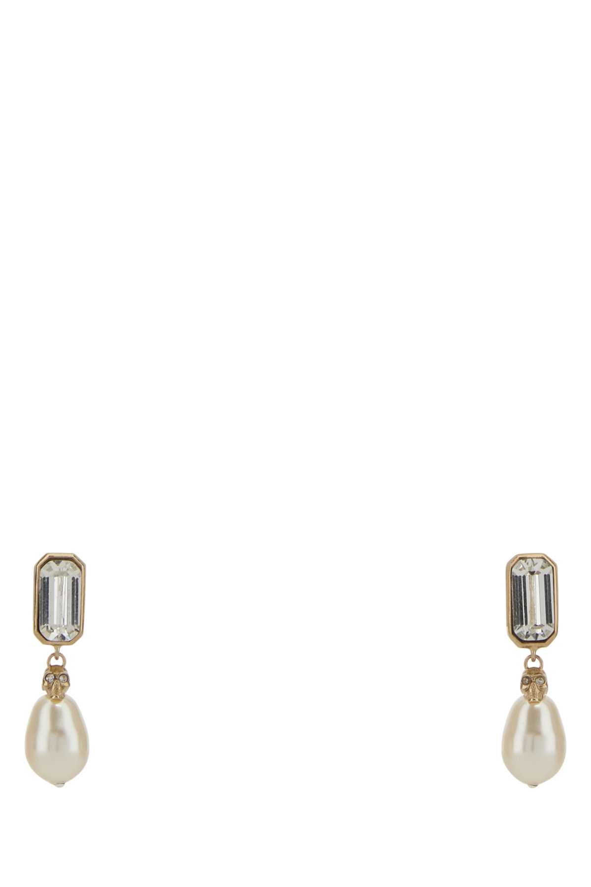 Gold Metal Skull Earrings 0953pearlstrass Orecchini