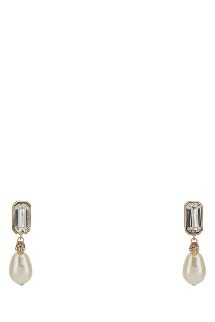 Gold Metal Skull Earrings 0953pearlstrass Orecchini