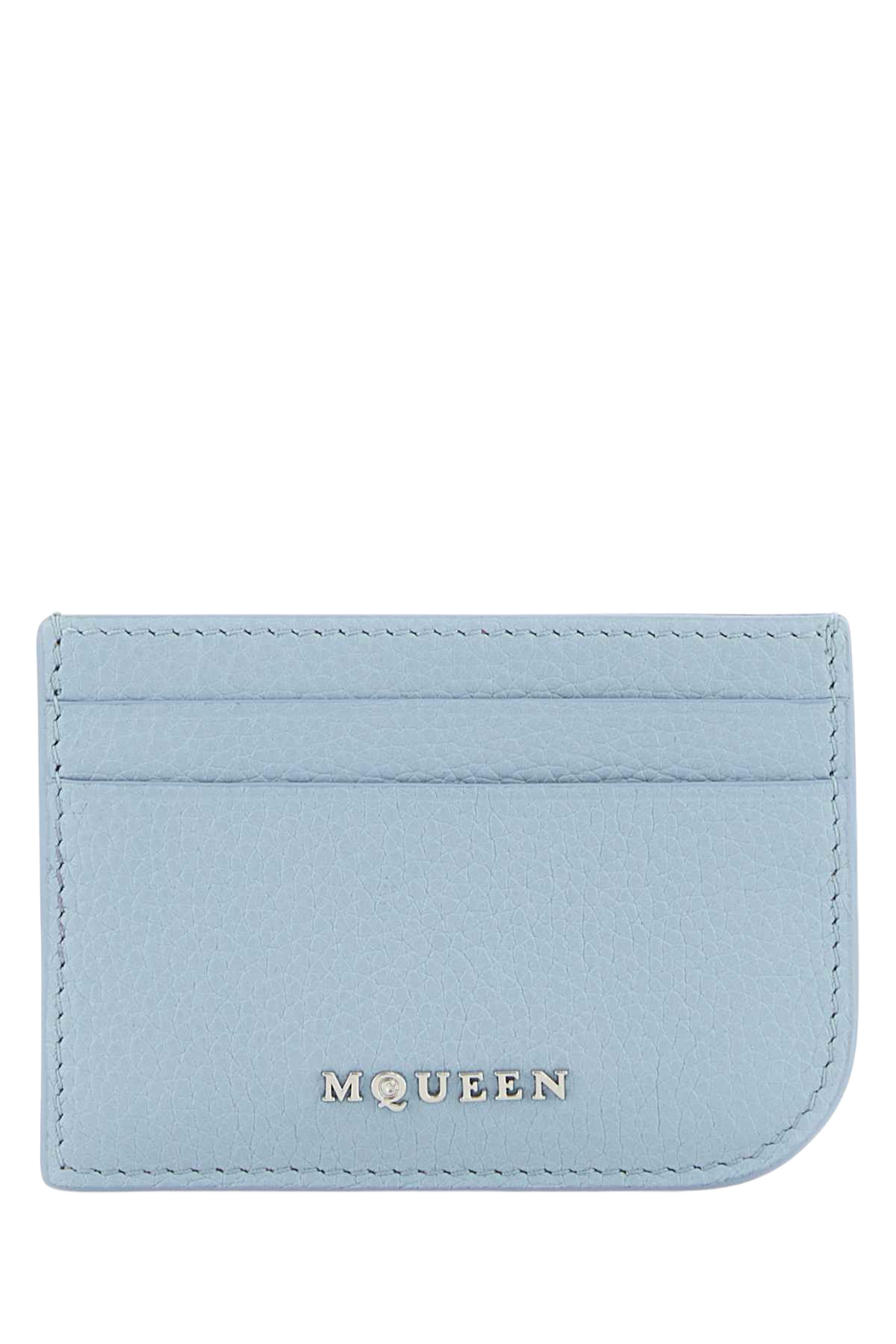 Light Blue Leather Card Holder Shirtingbluesilver Portafogli