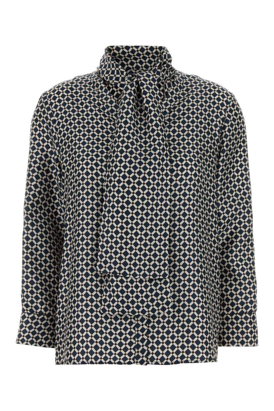 S Maxmara 100% Silk shirt in navy