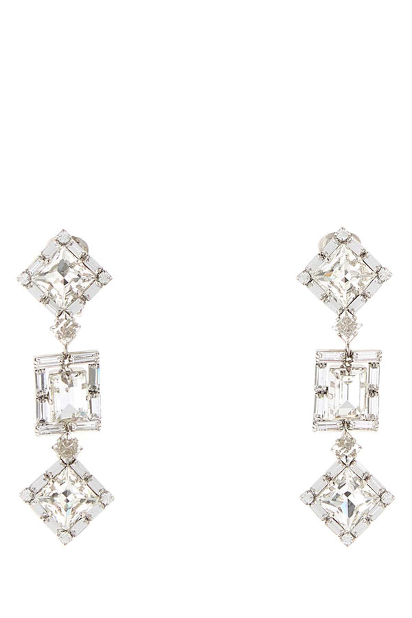 Embellished Metal Earrings Crysilver Orecchini