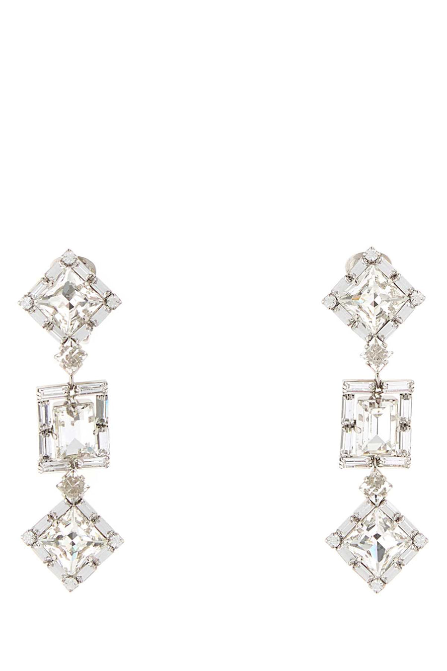 Embellished Metal Earrings Crysilver Orecchini