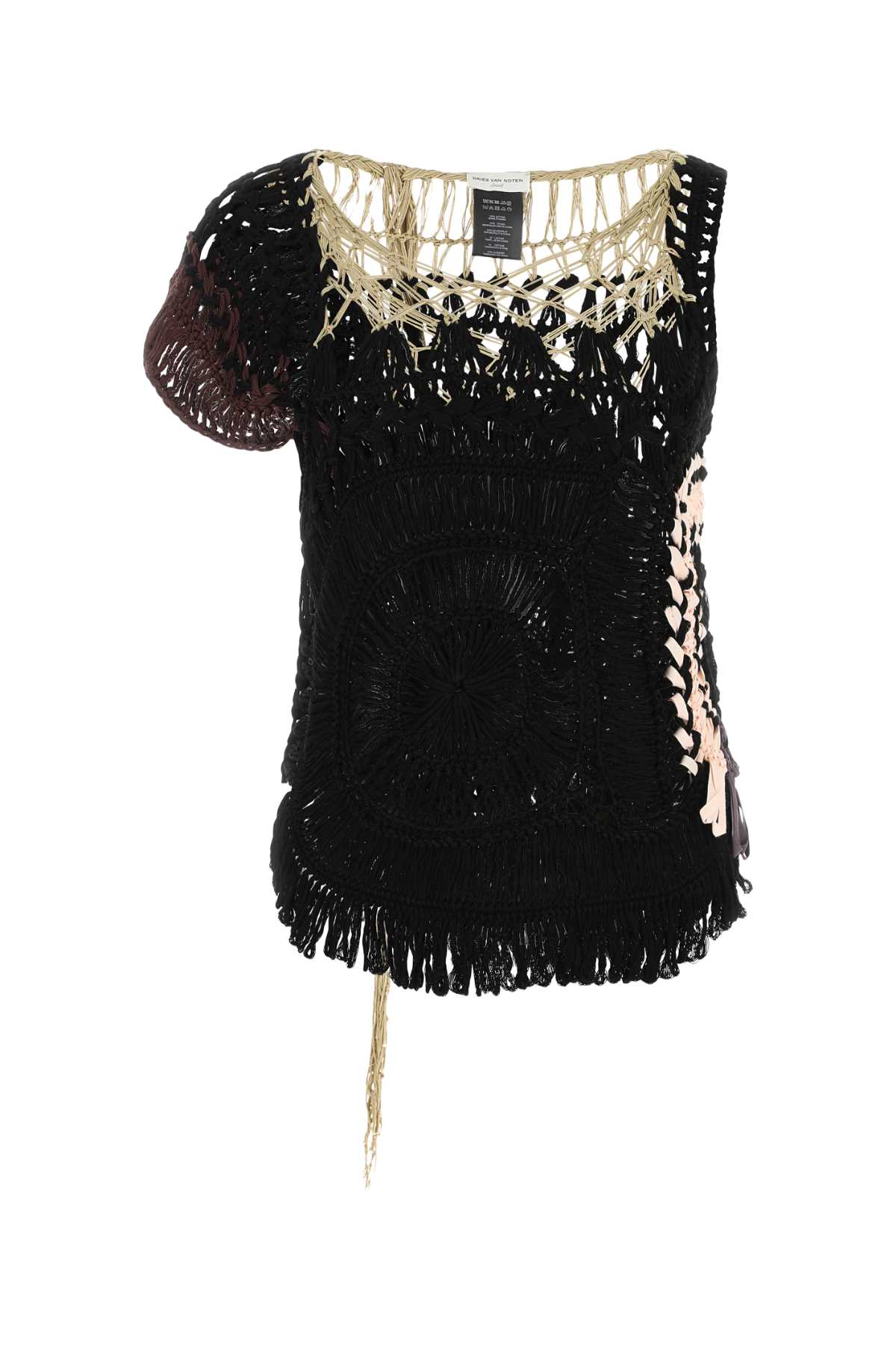 Black Crochet Top Exterior: Cotton Maglie