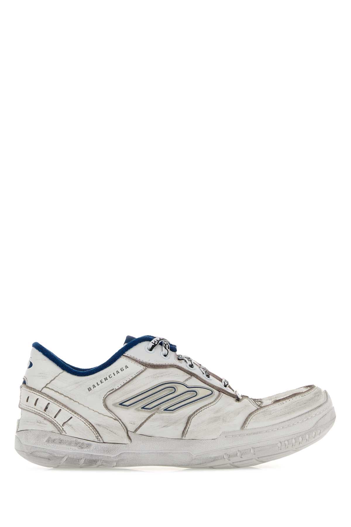 White/blu T Domesticated Calf Le Sneaker