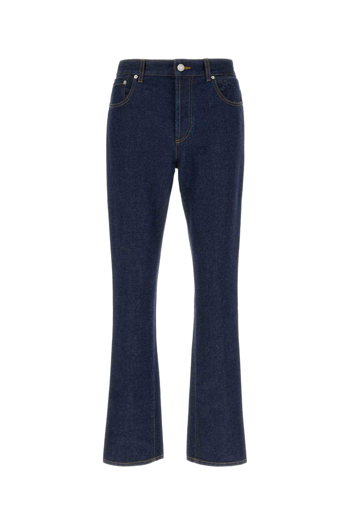 Blue Denim Jeans Darkblue Exterior: Cotton
