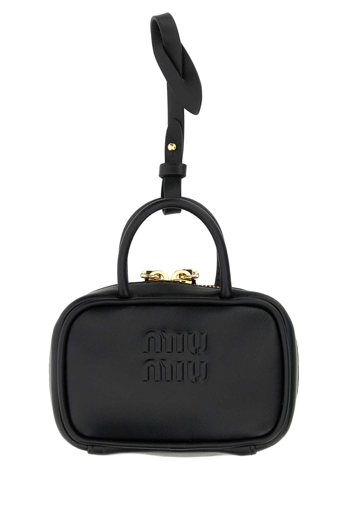 Black Leather Beau Keyring Necessaire Nero Vitello Portachiavi