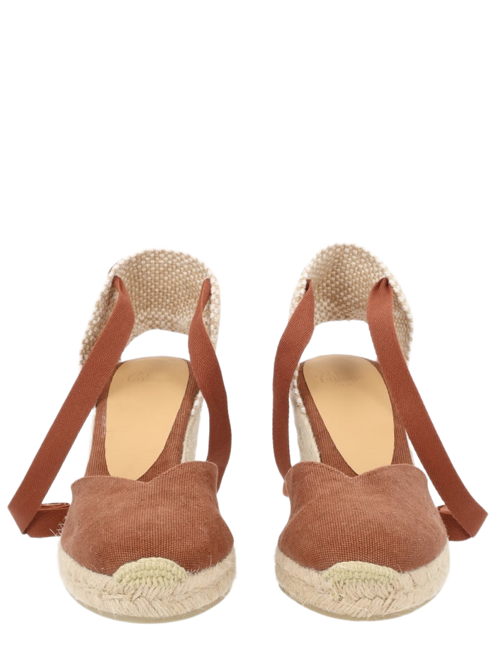 Espadrille Clear Buff Cotton Wedges