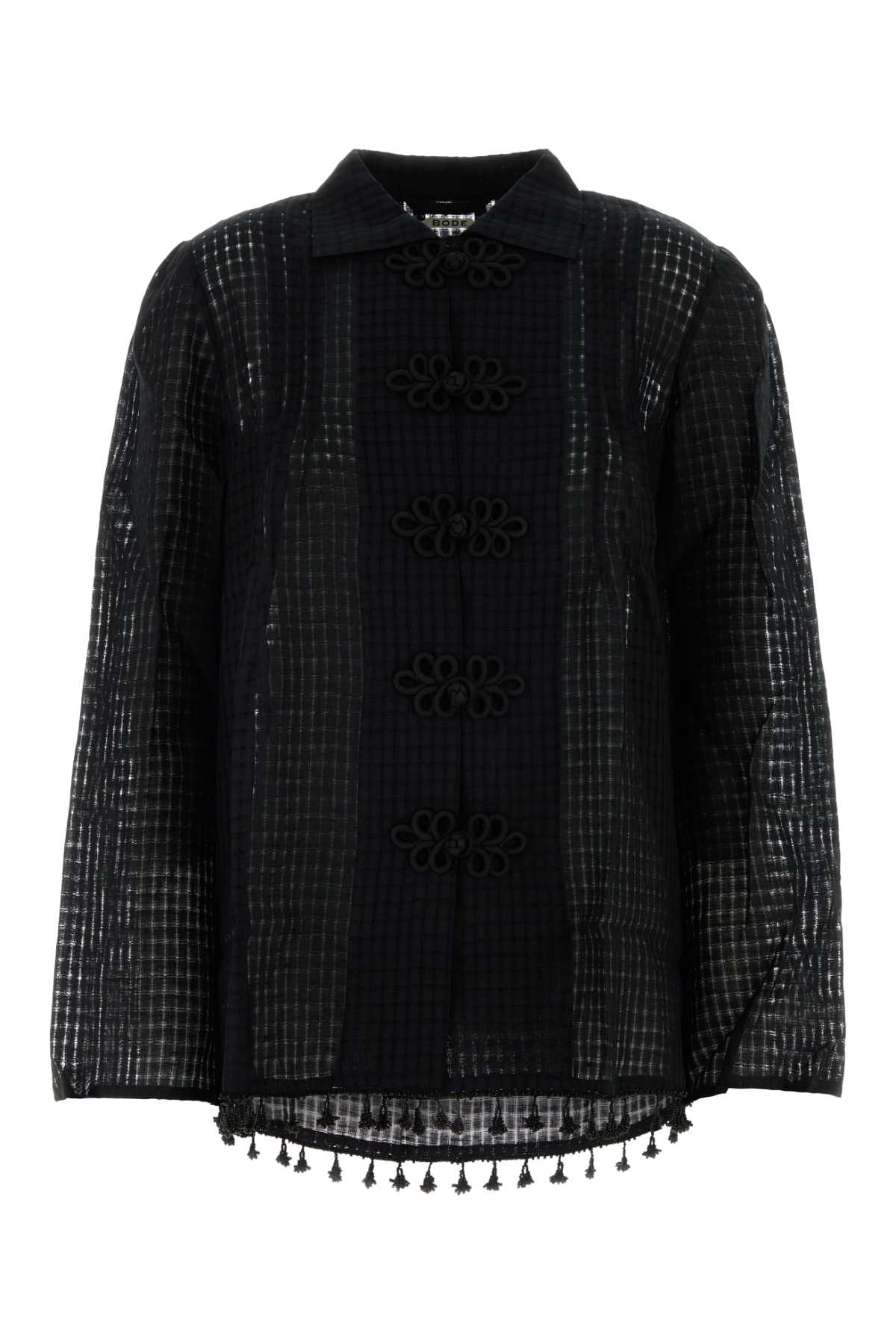 Black Cotton Blend Surrey Shirt Exterior: Linen Maglie