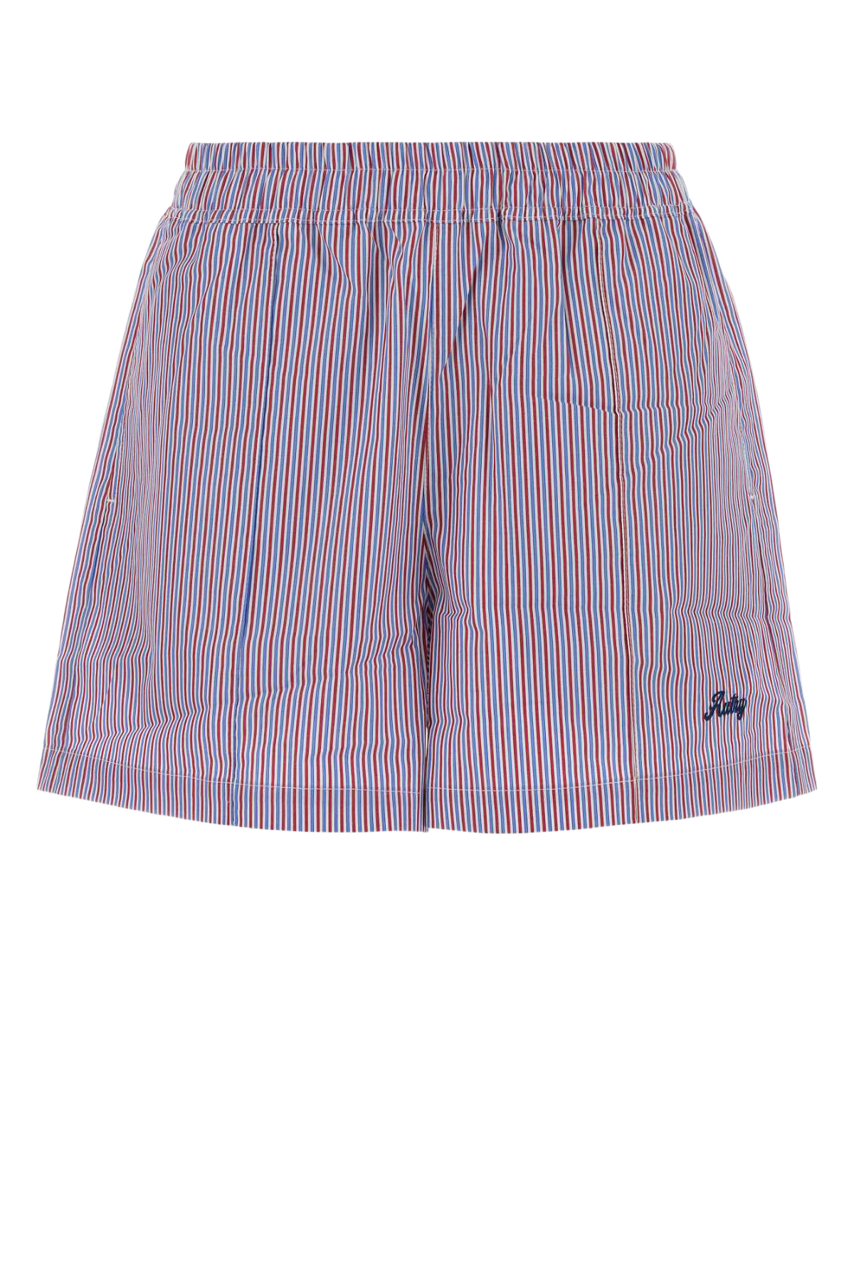 Embroidered Poplin Shorts Cottonredblwht Exterior: Cotton