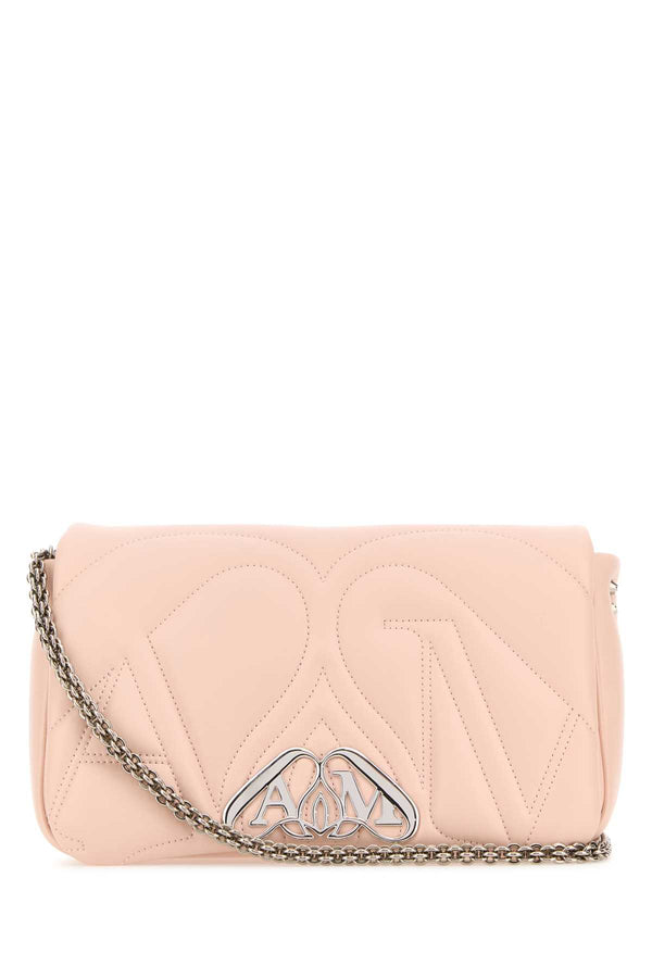 Alexander McQueen Exterior: 100% Leather; Lining: 100% Leather; Finishing: Silver metal shoulder bag in pink