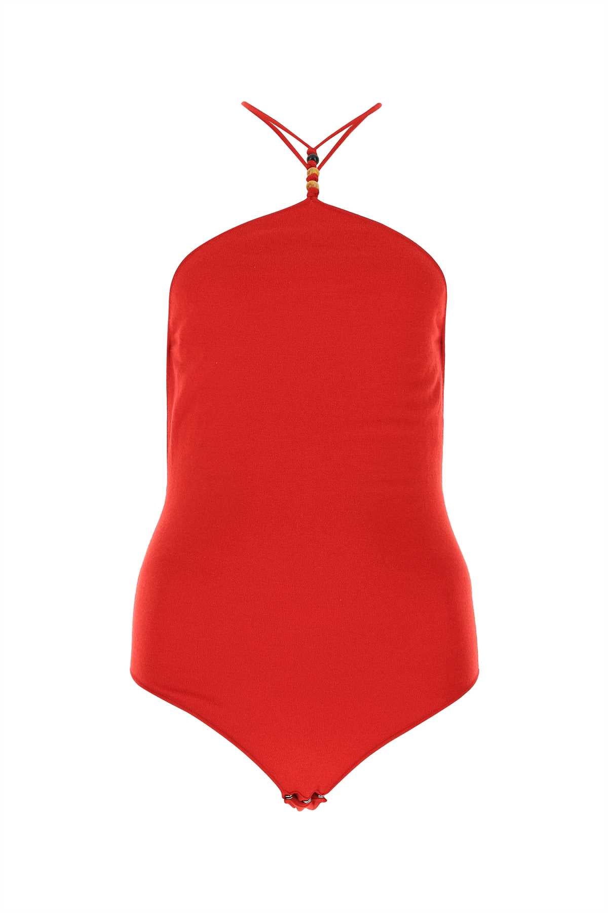 Red Stretch Cashmere Blend Bodysuit 6144 Maglie