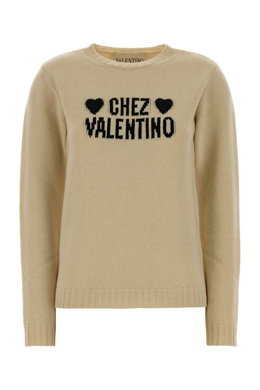 Valentino Garavani Embroideries 100% Virgin wool sweater in beige