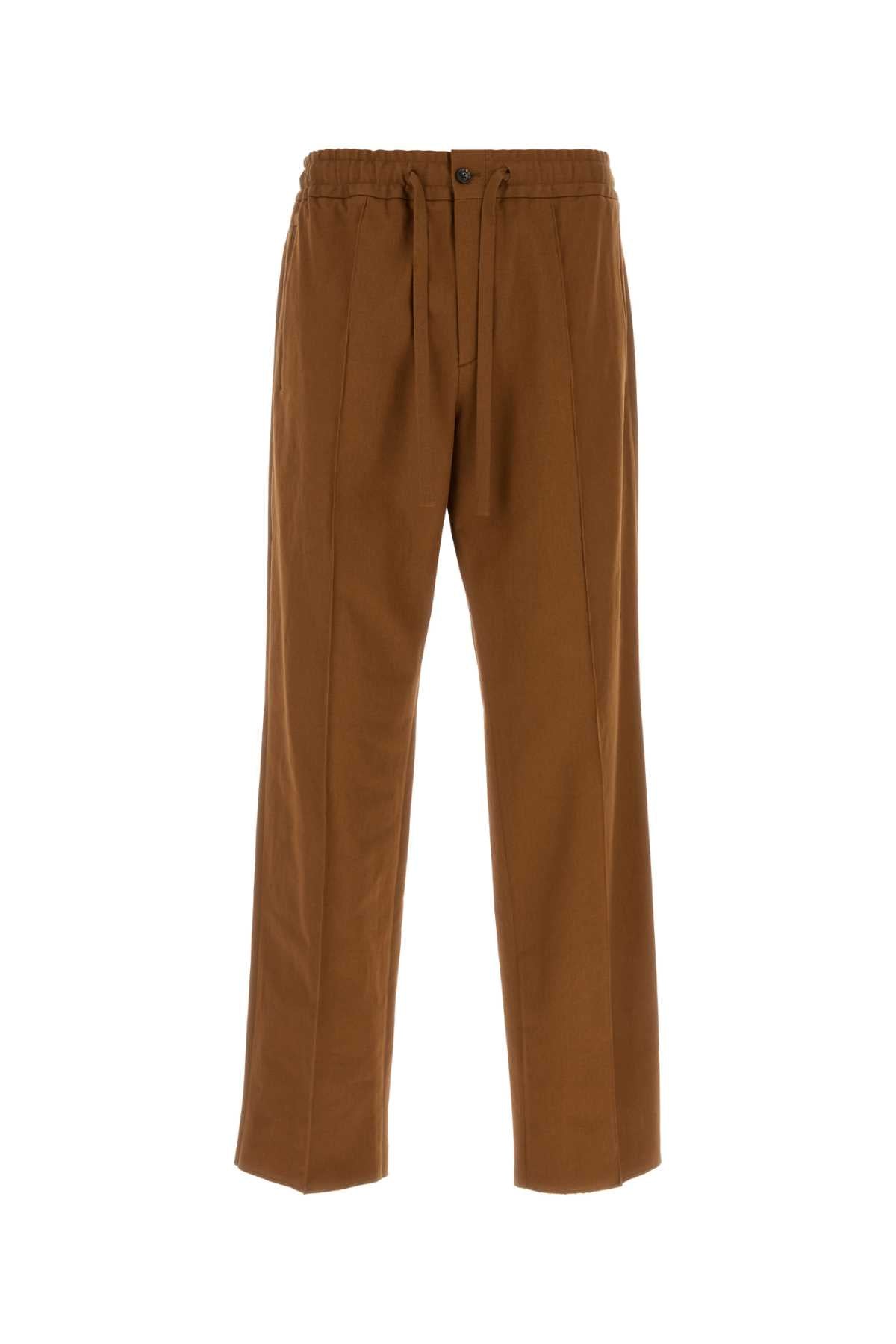 Brown Cotton Pant Chocolate Pantaloni