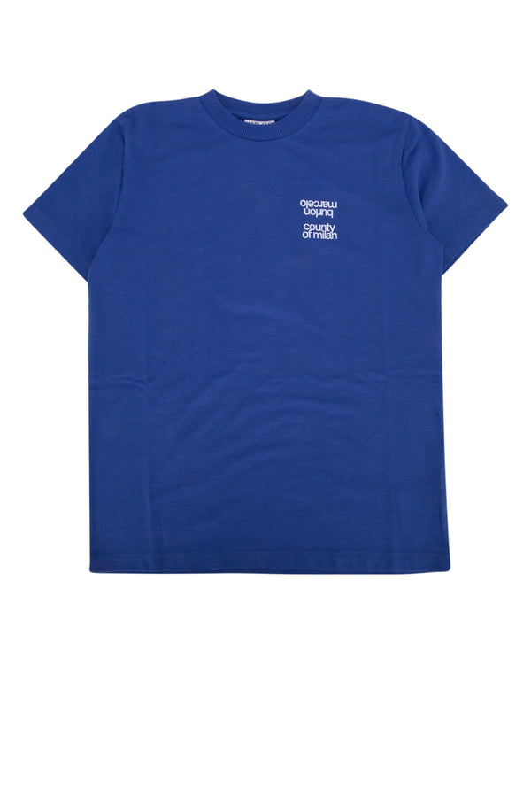 Marcelo Burlon Kids Panther 48% Cotton 52% Polyester (body); 46% Cotton 50% Polyester 4% Elastan (rib details) t-shirt in blue