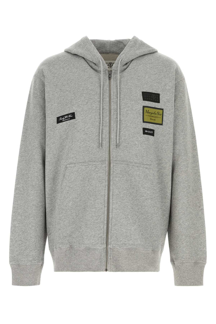 Grey Cotton Sweatshirt Lightgreymelange Cotone Felpe