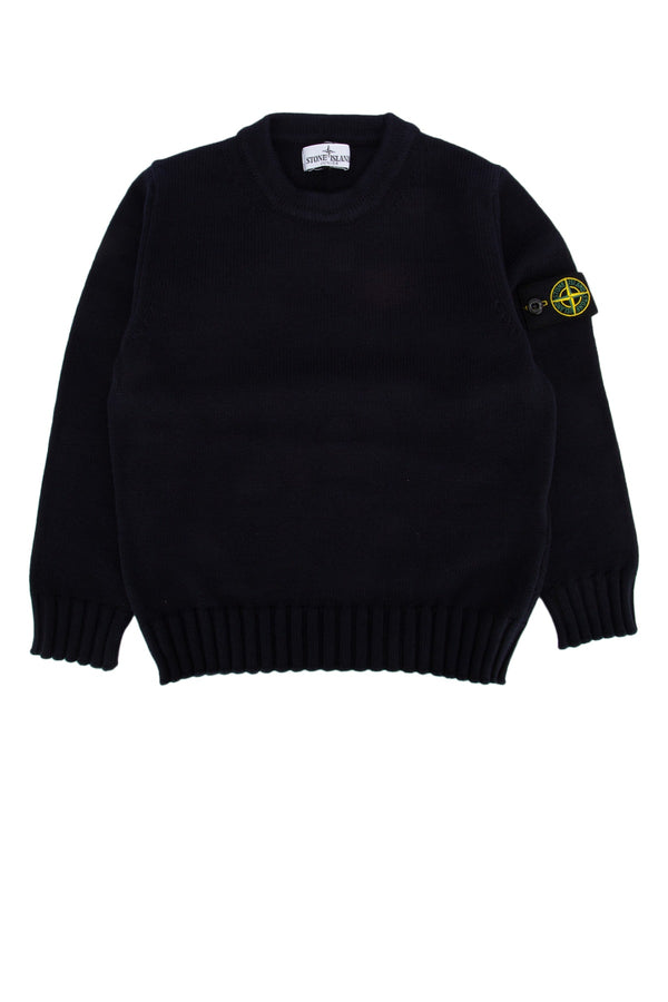 Stone Island Kids 79% Cotton sweater in navy