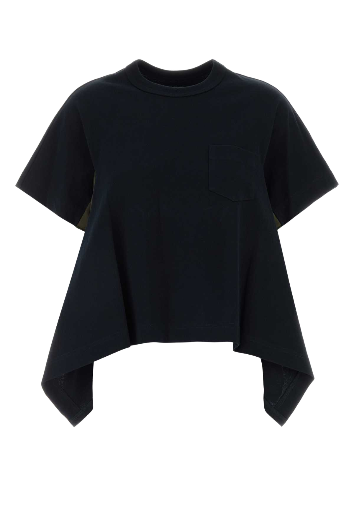 Black Cotton T-Shirt Navykhaki