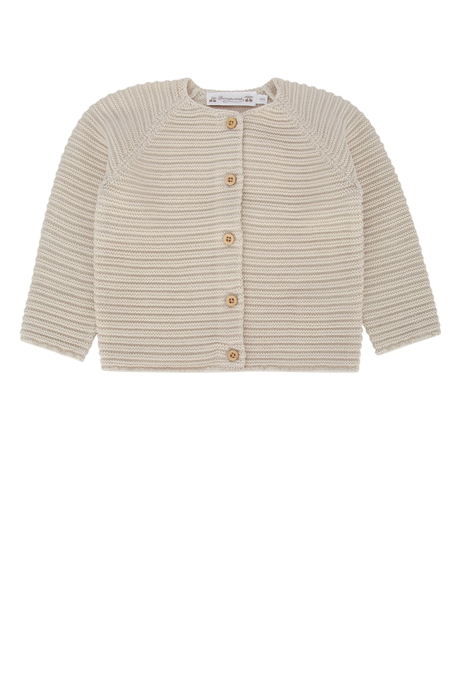 Bonpoint Abid 100% organic cotton cardigan in beige