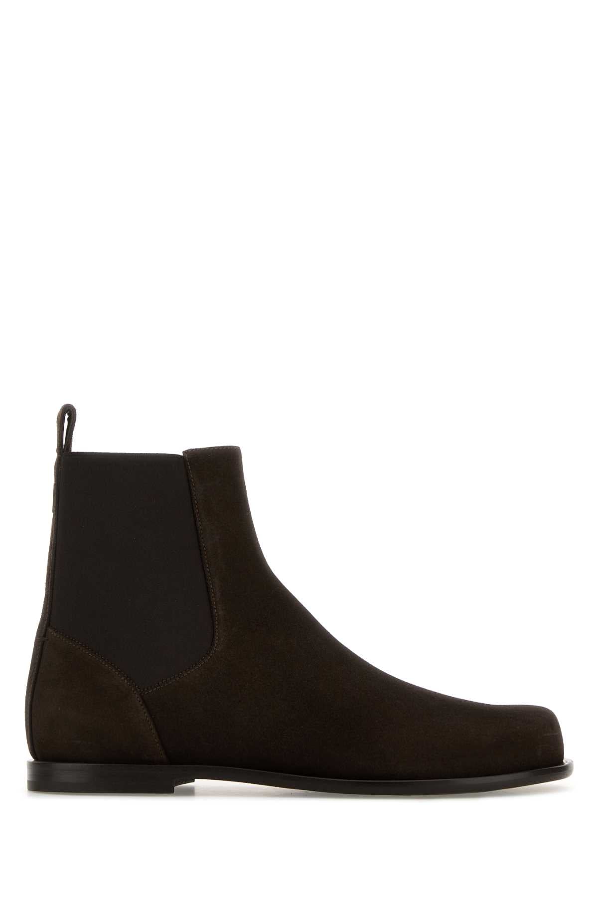 Brown Suede Chelsea Ankle Boots Stivali