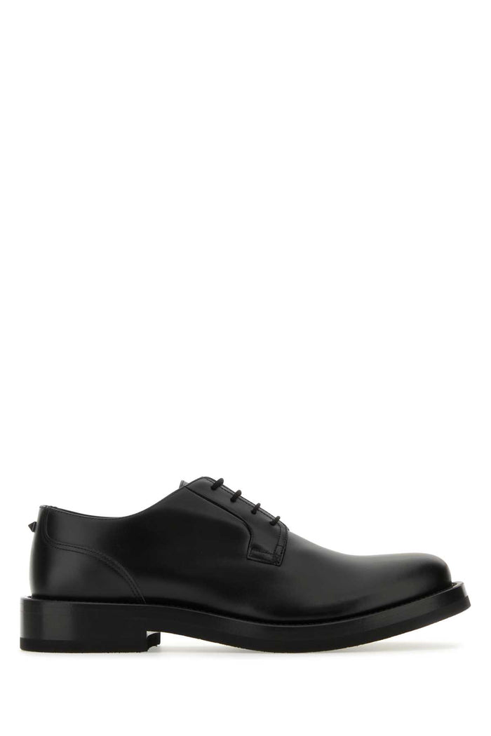 Black Leather Lace-Up Shoes Scarpe Stringate