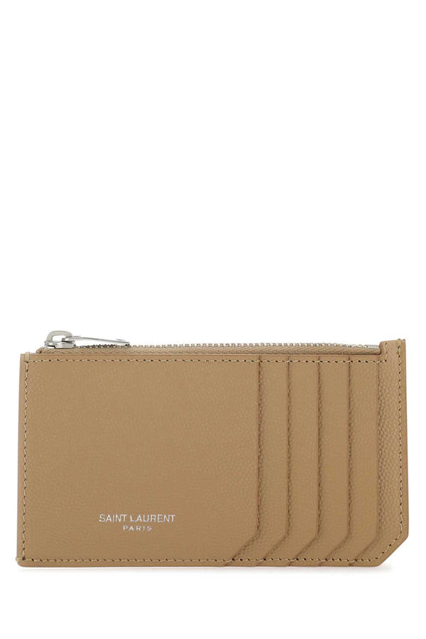 Biscuit Leather Card Holder Brown Portafogli