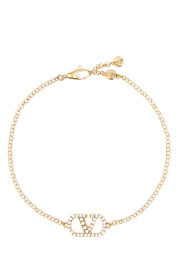 Gold Metal Vlogo Signature Bracelet Orocrystal Bracciali