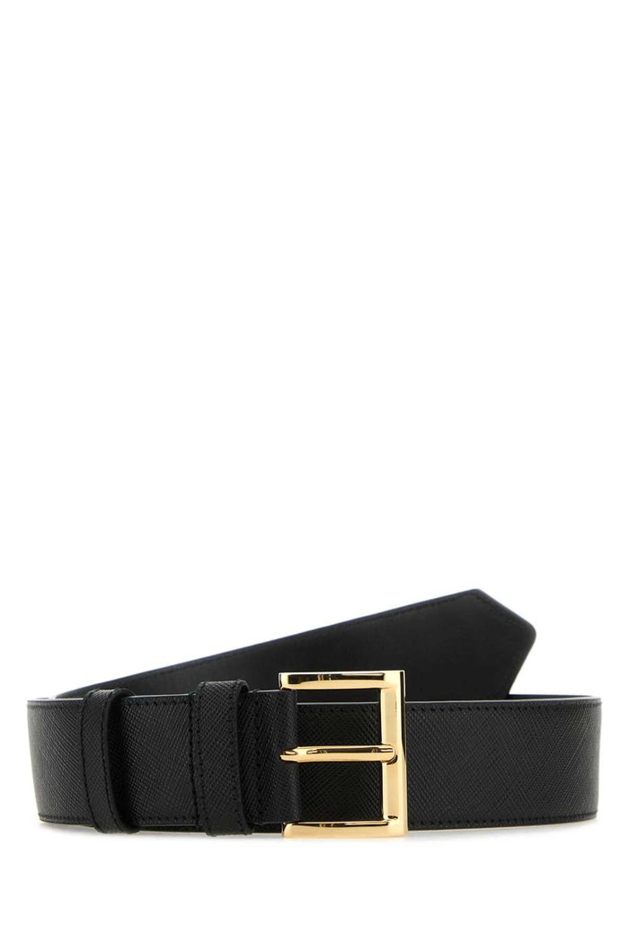 Black Leather Belt Nero Vitello Cinture