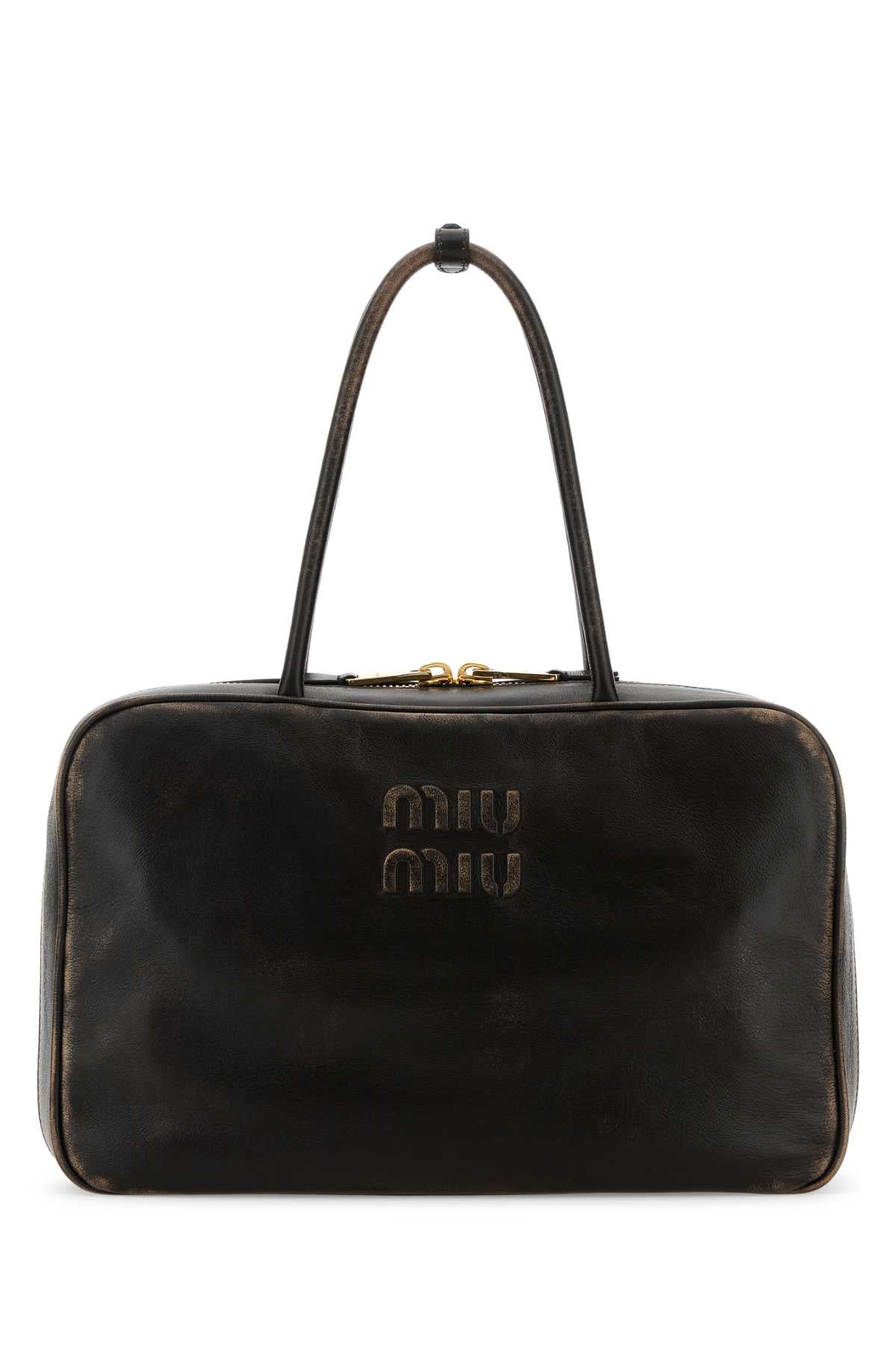 Dark Brown Leather Handbag Caffe Borse A Mano