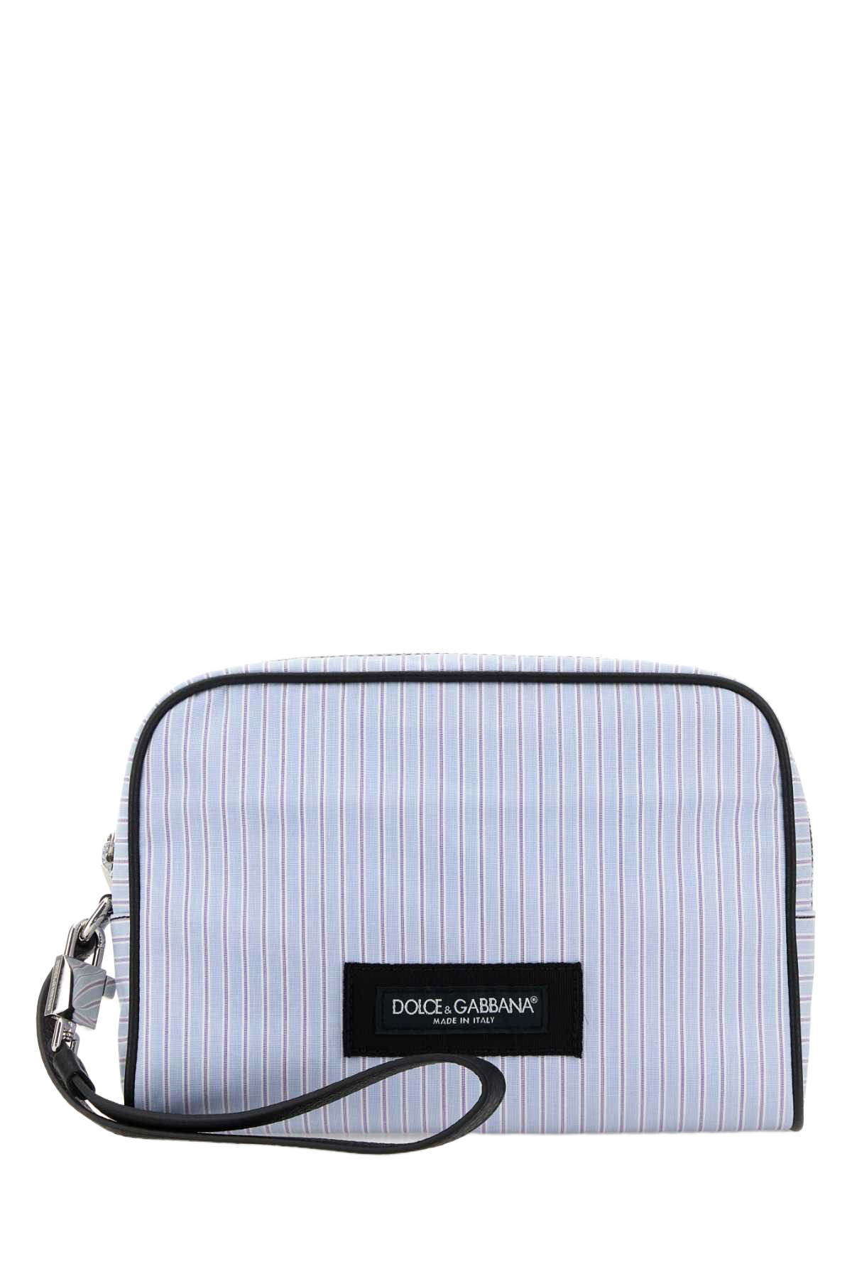 Embroidered Poplin Clutch Multicolorazzurro