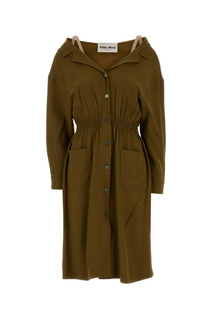 Olive Green Sable Dress Mimetico Acvi-trochusniloticus Abiti