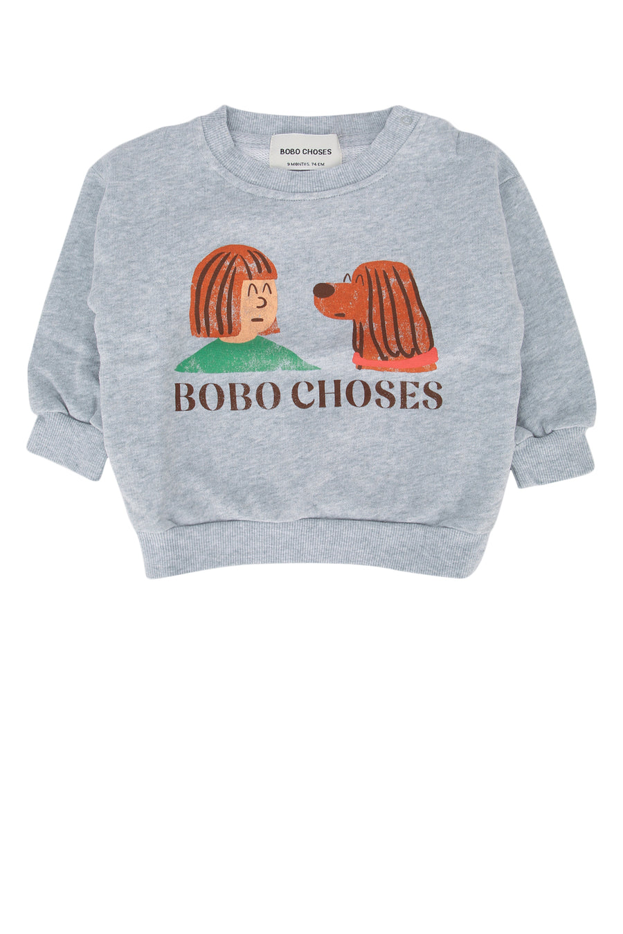 Bobo Choses Pickle 100% organic cotton sweatshirt in gray