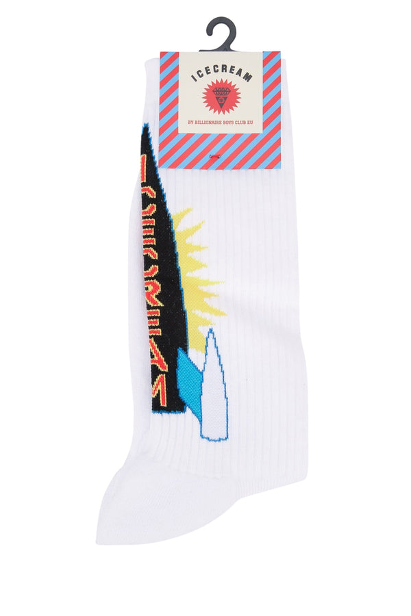 Ice Cream 75% Cotton socks in white