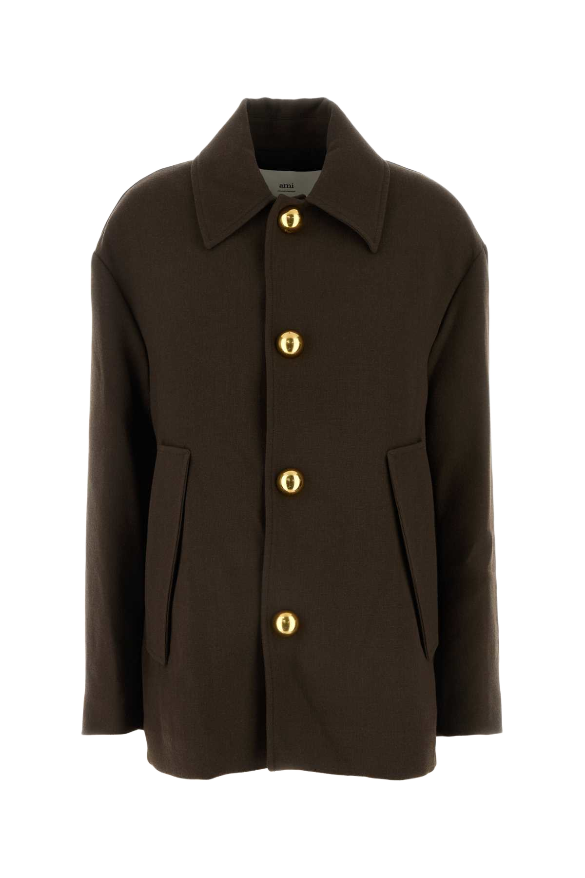 Brown Wool Jacket Darkcoffee Giubbini