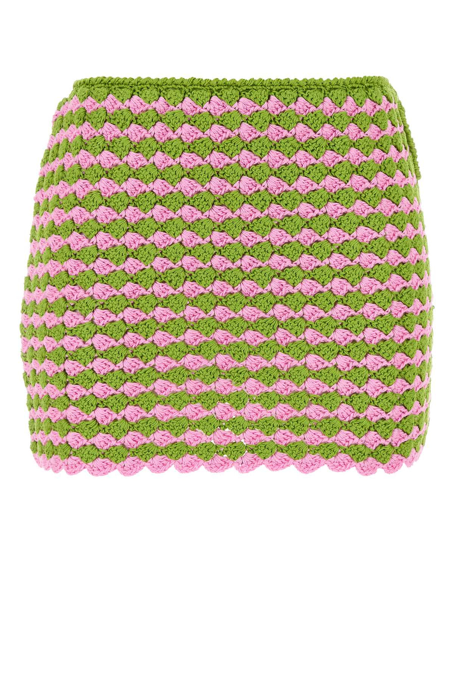 Prada 100% Cotton mini skirt in green