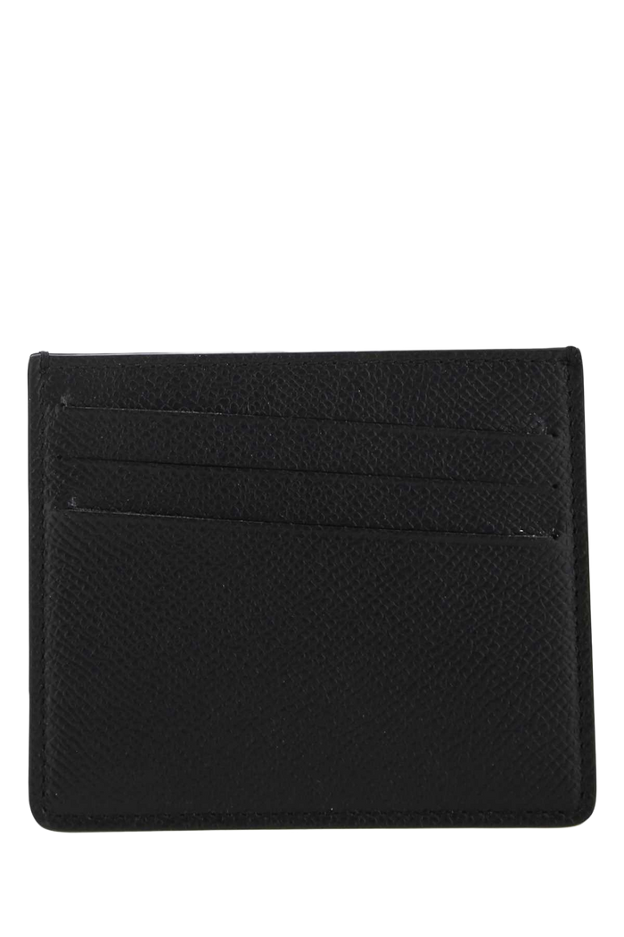 Black Leather Card Holder T8013 Portafogli