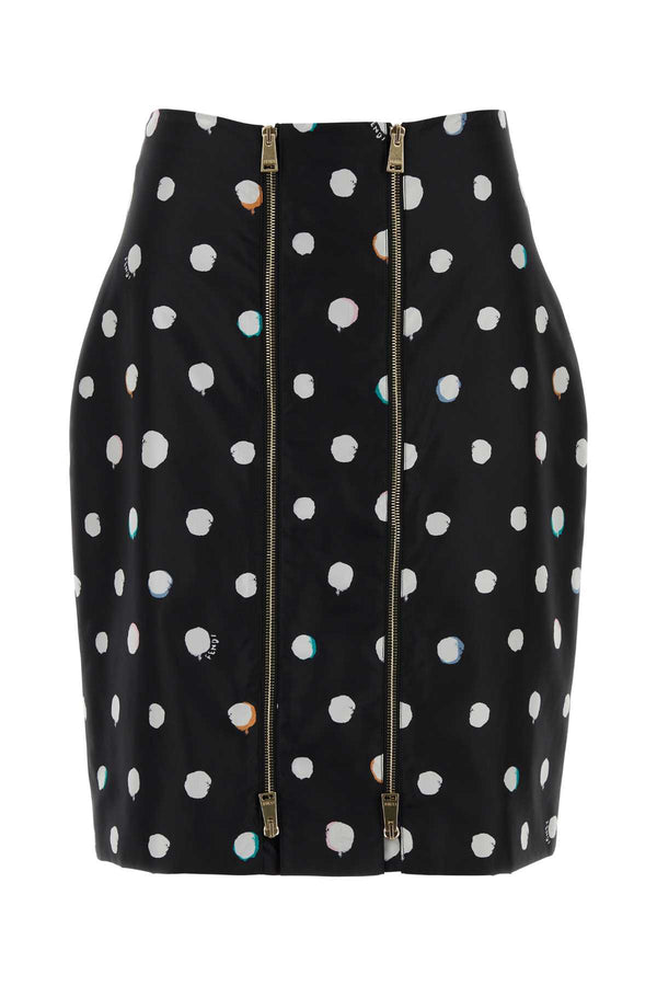 Fendi Dots 100% Silk skirt in black