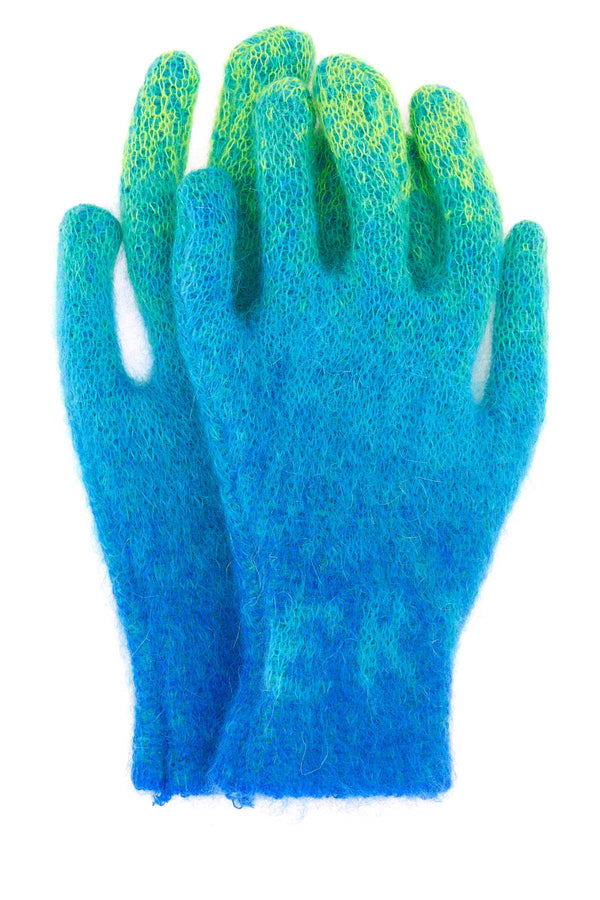Erl 64% Mohair gloves in blue
