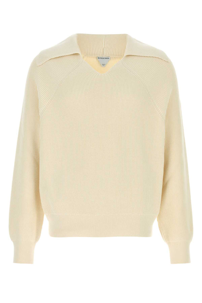 Cream Cotton Blend Sweater Chalk Maglieria