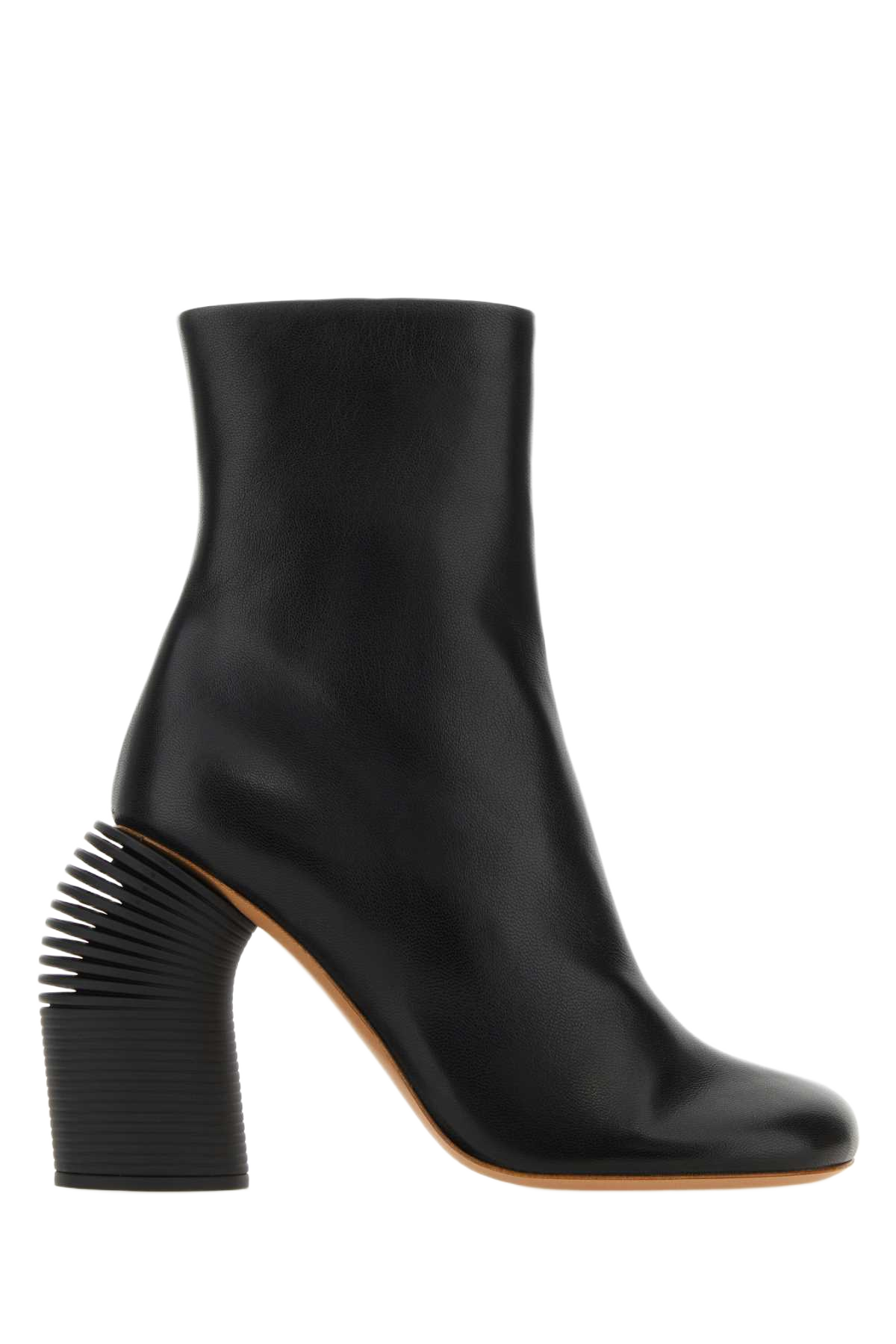 Black Leather Spring Ankle Boots Blkblk Stivali