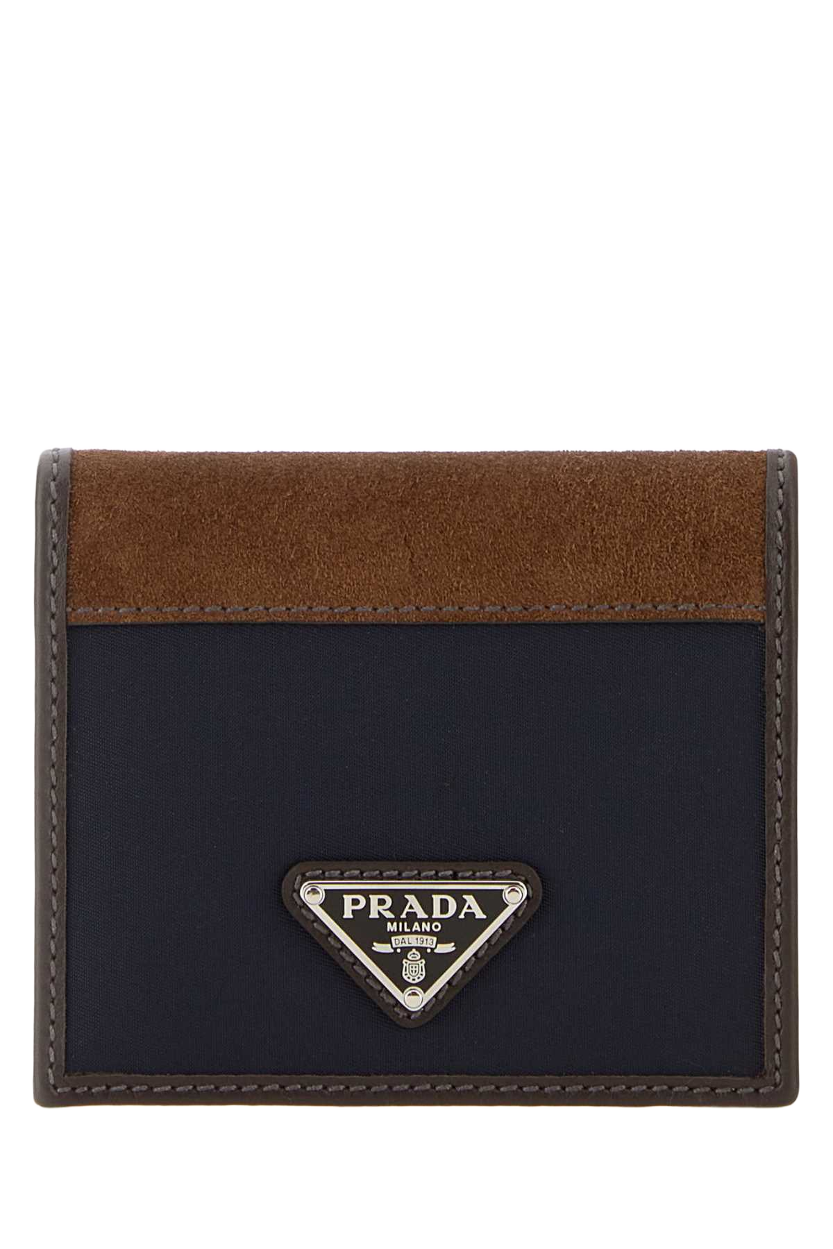 Two-Tone Fabric And Suede Wallet Blucaffe' Poliammidericiclata-vitello Portafogli