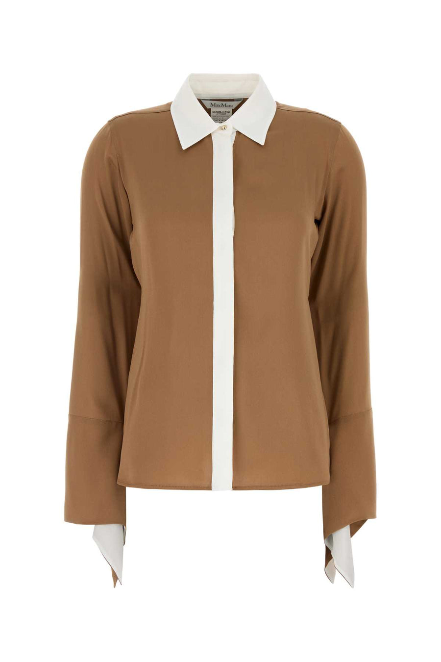 Max Mara Exterior: 100% Silk shirt in caramel